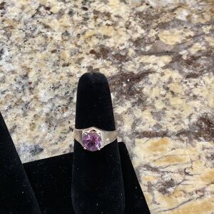 Elegant Silver Ring with Amethyst Ring